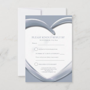 25. silberne Hochzeitstag-Herz-Antwortkarte RSVP Karte