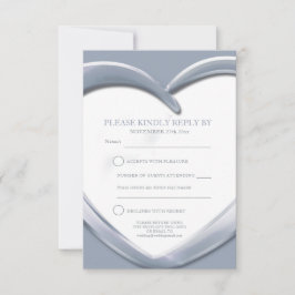 25. Silberne Hochzeitstag Herzkarte RSVP Karte