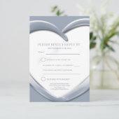 25. Silberne Hochzeitstag Herzkarte RSVP Karte (Stehend Vorderseite)