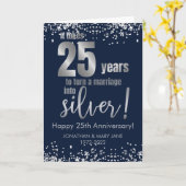 25. Silberne Hochzeitstag-Marine Karte (Gelbe Blume)