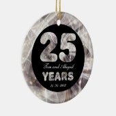 25. Silberne Hochzeitstag Party Lights Keramikornament (Rechts)