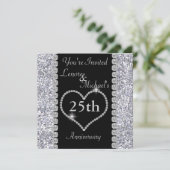25. SILBERNE Jahrestags-Party Einladung (Stehend Vorderseite)