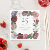 25. Silberner Geburtstag Land Rose Garten Serviette (Beispiel)