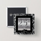 25. Silberner Hochzeitstag Button (Vorne & Hinten)