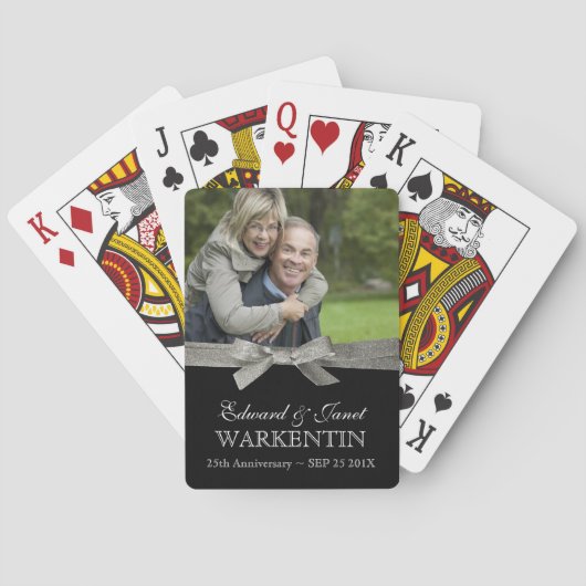 25. Silberner Jahrestag Foto Keepake Spielkarten (Rückseite)