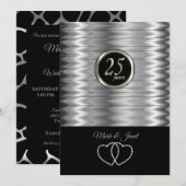 25. Silberner Jahrestag - Giraffe 🦒 Muster Einladung (Vorne/Hinten)