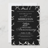 25. Silberner Jahrestag - Giraffe Muster Invitati Einladung (Rückseite)