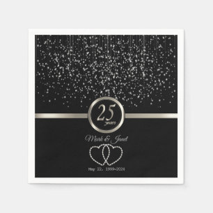 25. Silberner Jahrestag Starlights Serviette