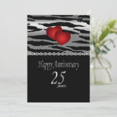 25. Silberner Jahrestag - Zebra Muster - Liebe Einladung (Stehend Vorderseite)