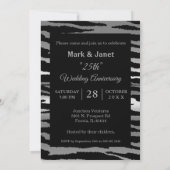 25. Silberner Jahrestag - Zebra Muster - Liebe Einladung (Rückseite)