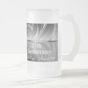 25. Silberner Jahrestags-Blumenbierstein-Tasse Mattglas Bierglas