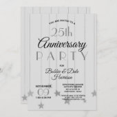 25. Silberner Jahrestags-kundenspezifisches Einladung (Vorne/Hinten)