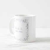 25. silbernes Hochzeitsjubiläum Geschenk Kaffeetasse (Vorderseite Links)