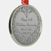 25. Silbernes Hochzeitstag-Herz Ornament (Rechts)