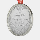 25. Silbernes Hochzeitstag-Herz Ornament (Links)