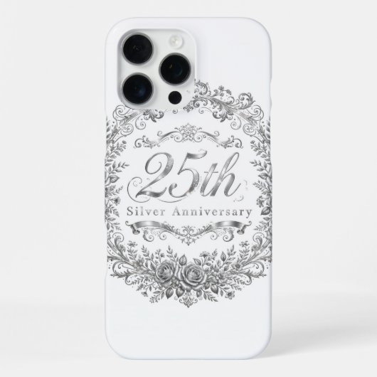 25. silbernes iPhone 16 Pro Max Case Hülle (Rückseite)