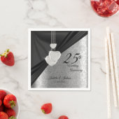 25. Silver and Black Wedding Anniversary Design Serviette (Beispiel)