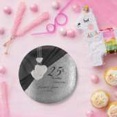 25. Silver and Black Wedding Jubiläum Pappteller (Party)