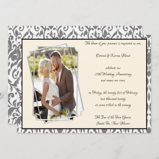 25. Silver Anniversary Celebration Einladung (Vorne/Hinten)
