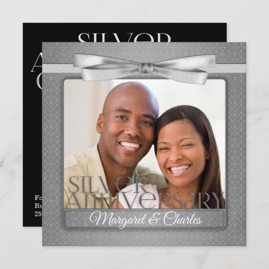 25. Silver Anniversary Celebration mit Foto Einladung (Vorne/Hinten)