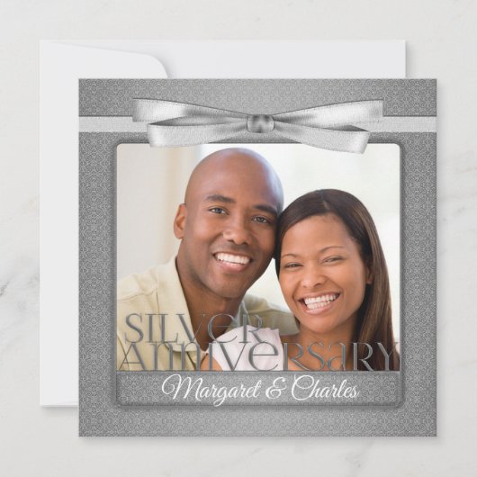 25. Silver Anniversary Celebration mit Foto Einladung (Vorderseite)