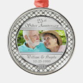 25. Silver Anniversary Custom Foto Ornament (Vorne)
