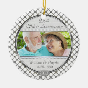 25. Silver Anniversary Custom Foto Ornament