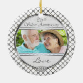 25. Silver Anniversary Custom Foto Ornament (Hinten)