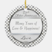 25. Silver Anniversary Custom Foto Ornament (Hinten)