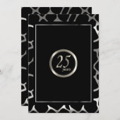 25. Silver Anniversary Design - Giraffe Design Einladung (Vorne/Hinten)