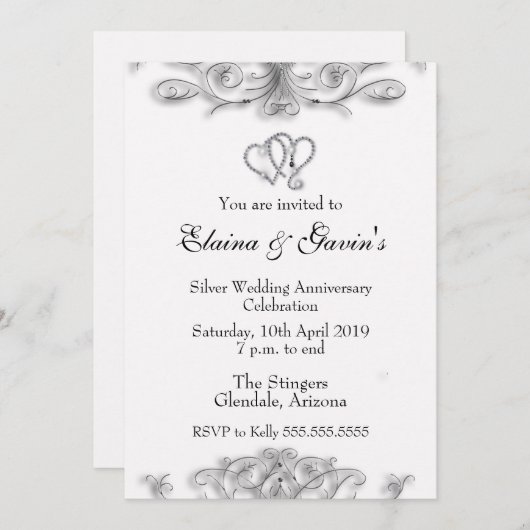25. Silver Anniversary-Einladung Einladung (Vorne/Hinten)
