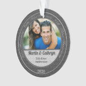 25. Silver Anniversary Foto Weihnachten Ornament (Vorderseite)