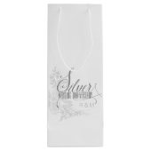 25. Silver Anniversary Initials und White Roses Geschenktüte Für Weinflaschen (Rückseite)