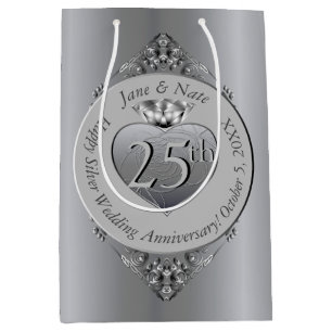25. Silver Anniversary Mittlere Geschenktasche Geschenktüte