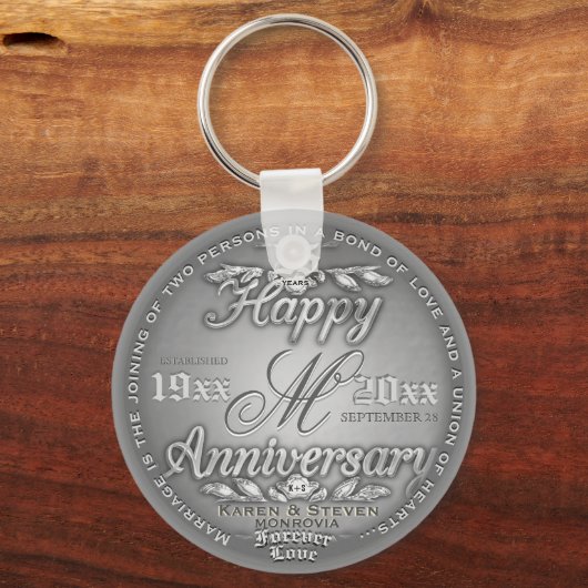 25. Silver Anniversary Monogram Schlüsselanhänger (Vorderseite)