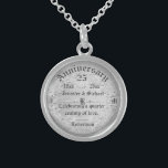 25. Silver Anniversary Monogram Sterling Silberkette<br><div class="desc">Schöne und elegante 25. Silberjubiläum Hochzeit Monogramm Halskette.</div>
