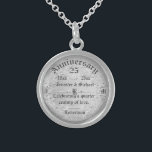 25. Silver Anniversary Monogram Sterling Silberkette<br><div class="desc">Schöne und elegante 25. Silberjubiläum Hochzeit Monogramm Halskette.</div>