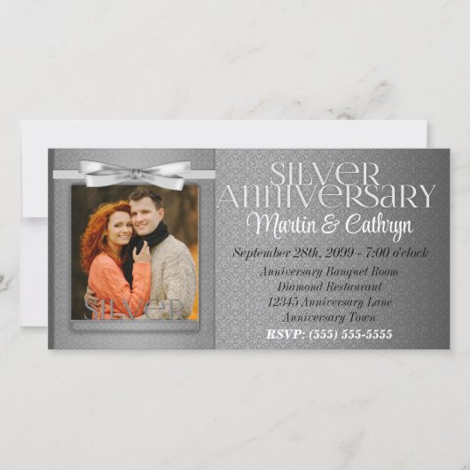 25. Silver Anniversary Party Einladung Foto (Vorderseite)