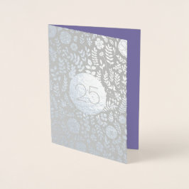 25. Silver Anniversary Real Foil Grußkarten Folienkarte