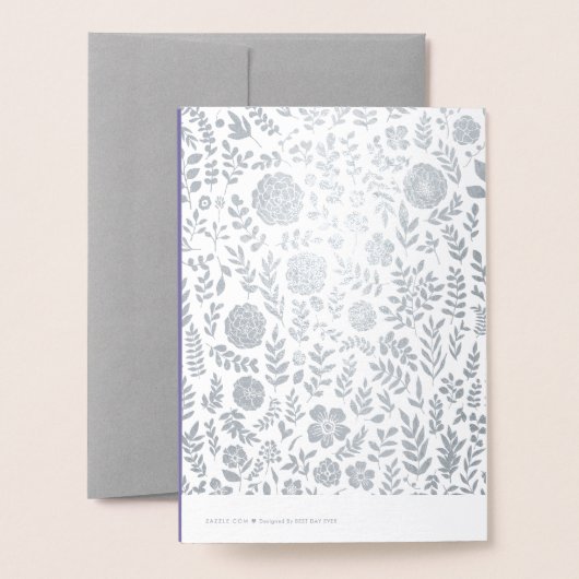 25. Silver Anniversary Real Foil Grußkarten Folienkarte (Rückseite mit Umschlag)