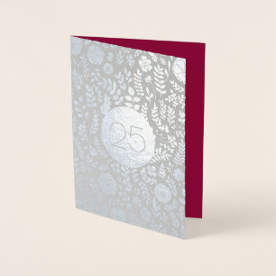25. Silver Anniversary Real Foil Grußkarten Folienkarte