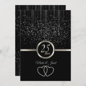 25. Silver Anniversary Starlights Einladung (Vorne/Hinten)