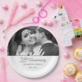 25. Silver Anniversary Wedding Foto Pappteller (Party)