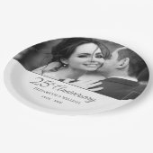 25. Silver Anniversary Wedding Foto Pappteller (Schrägansicht)