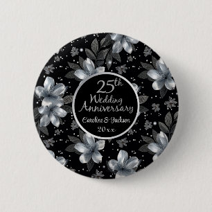 25. Silver Glitzer Blumenzwiebeln Button