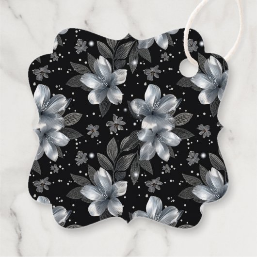 25. Silver Glitzer Blumenzwiebeln Geschenkanhänger (Rückseite)