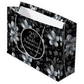 25. Silver Glitzer Blumenzwiebeln Große Geschenktüte (Vorderseite Schrägansicht)