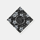 25. Silver Glitzer Blumenzwiebeln Serviette (Ecke)