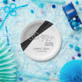 25. Silver Glitzer Jubiläum Pappteller (Party)