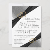 25. Silver Heart Anniversary Design Einladung (Vorderseite)